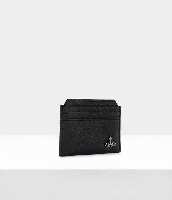 Vivienne Westwood grain leather slim card holder black